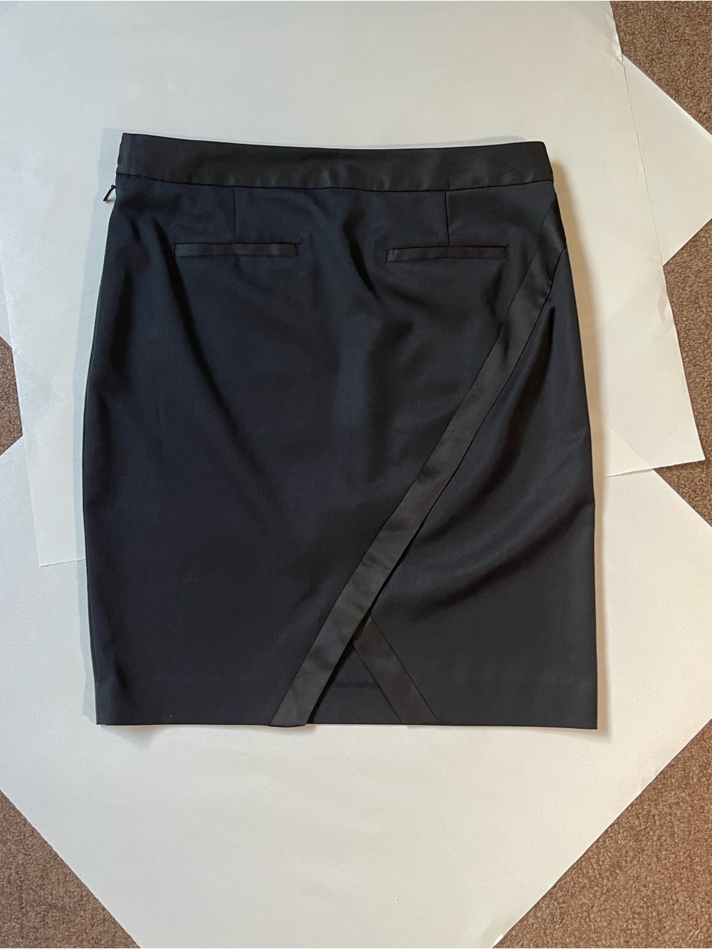 Armani Exchange Black Wrap-Trim Pencil Skirt